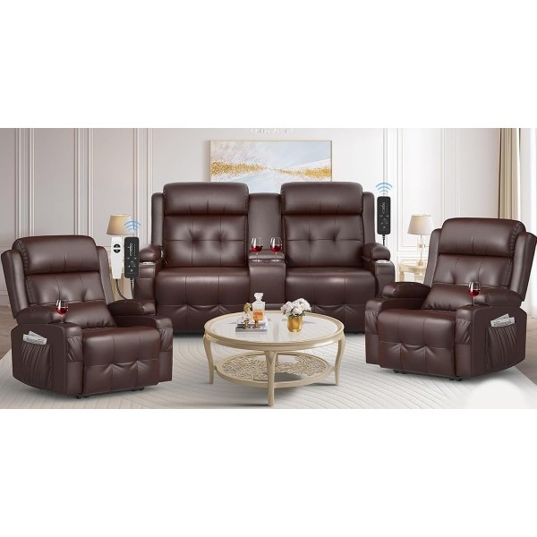 Massage Reclining 4 Seater Sofa Sets