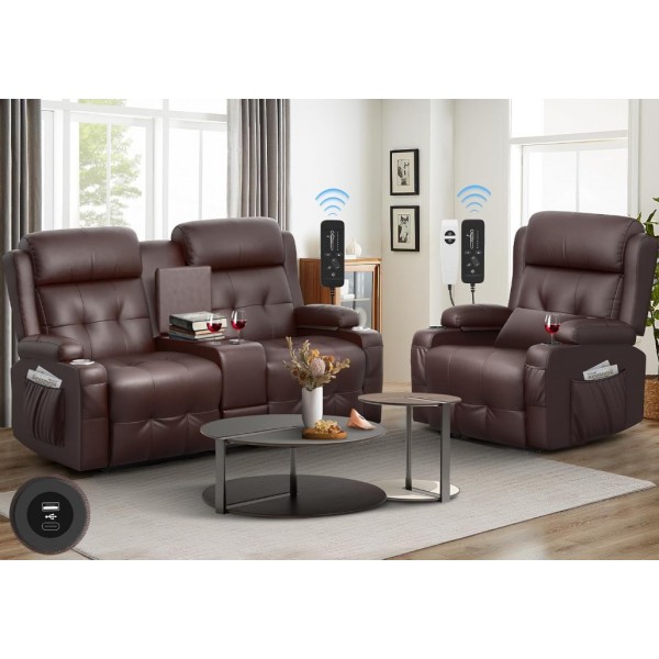 Massage Reclining 4 Seater Sofa Sets