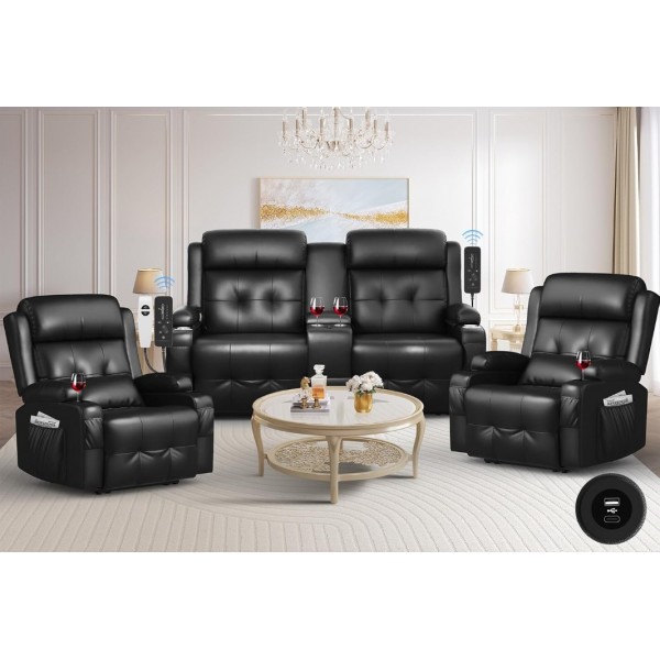 Massage Reclining 4 Seater Sofa Sets
